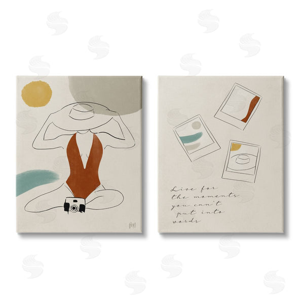 stupell industries Birch & Ink | Live For The Moments Woman in Swimsuit Wall Art