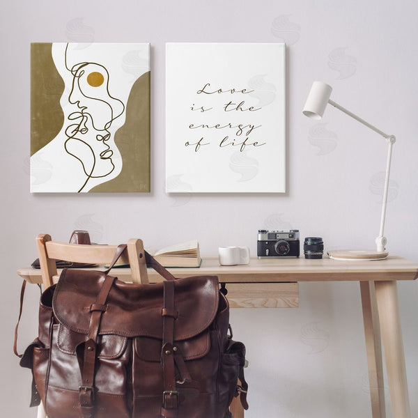 Stupell Industries Birch & Ink | Love Is Energy Abstract Faces Couple Wall Art