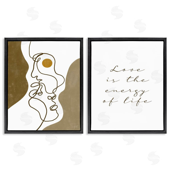 Stupell Industries Birch & Ink | Love Is Energy Abstract Faces Couple Wall Art