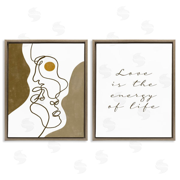 Stupell Industries Birch & Ink | Love Is Energy Abstract Faces Couple Wall Art