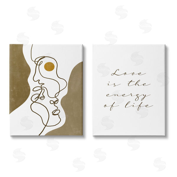 stupell industries Birch & Ink | Love Is Energy Abstract Faces Couple Wall Art