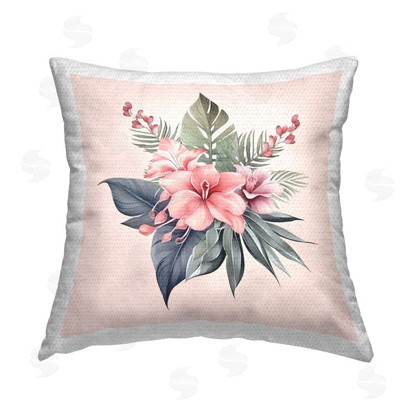 Stupell Industries Birch & Ink | Mixed Tropical Flowers Printed Throw Pillow