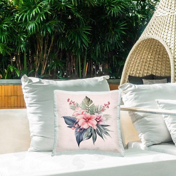 Stupell Industries Birch & Ink | Mixed Tropical Flowers Printed Throw Pillow
