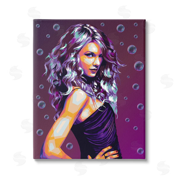 stupell industries Birch & Ink | Modern Purple Girl with Bubbles Wall Art