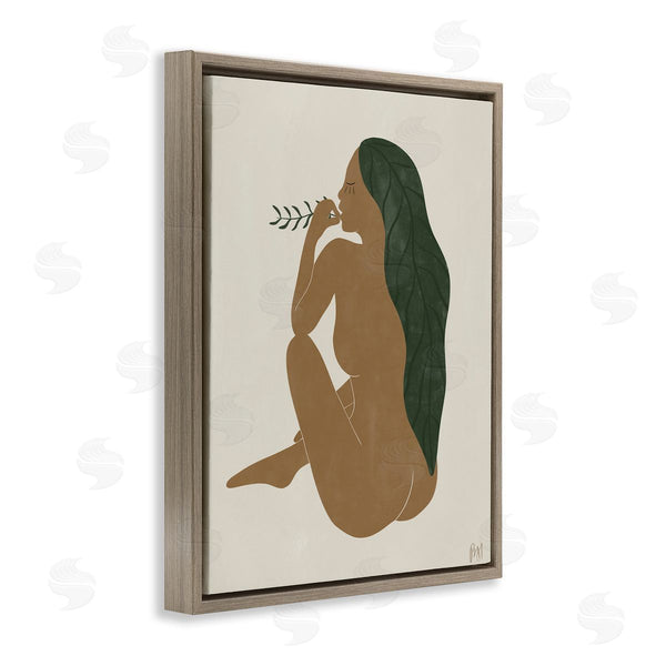 Stupell Industries Birch & Ink | Nude Woman Soft Sitting Pose Curved Body Wall Art