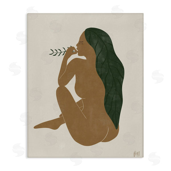 stupell industries Birch & Ink | Nude Woman Soft Sitting Pose Curved Body Wall Art