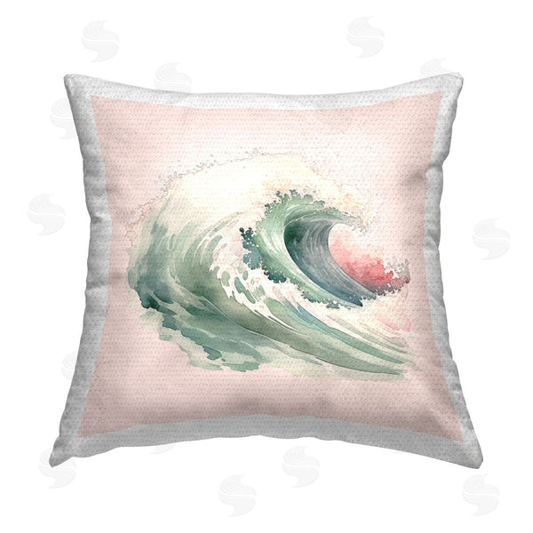 Stupell Industries Birch & Ink | Ocean Wave On Pink Printed Throw Pillow