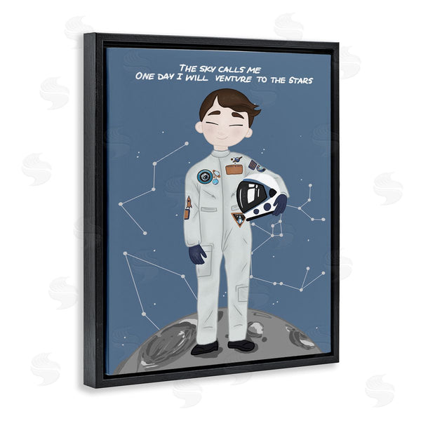 Stupell Industries Birch & Ink | One Day Venture To Stars Boy Astronaut Moon Wall Art