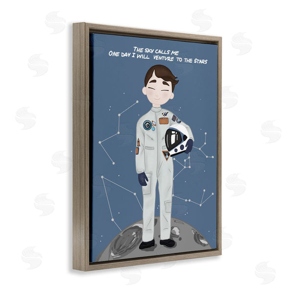 Stupell Industries Birch & Ink | One Day Venture To Stars Boy Astronaut Moon Wall Art