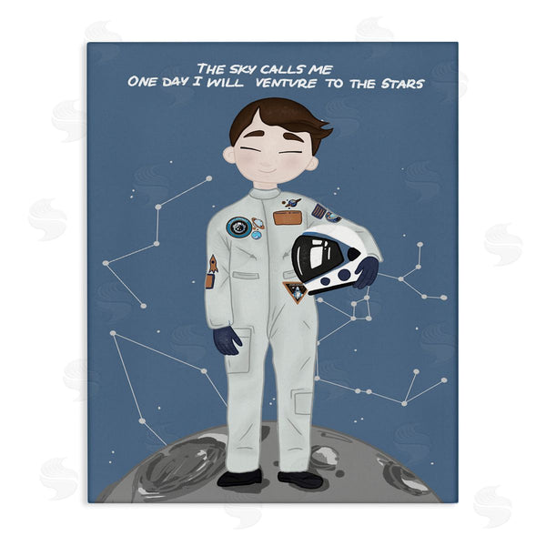 stupell industries Birch & Ink | One Day Venture to Stars Boy Astronaut Moon Wall Art