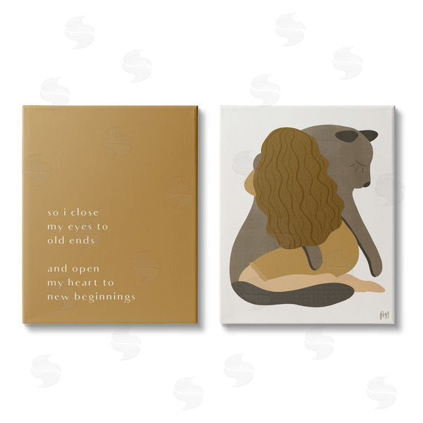 stupell industries Birch & Ink | Open Heart New Beginnings Woman & Seal Wall Art