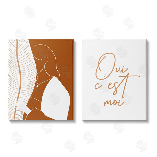 stupell industries Birch & Ink | Oui C'est Moi French Phrase Woman Wall Art
