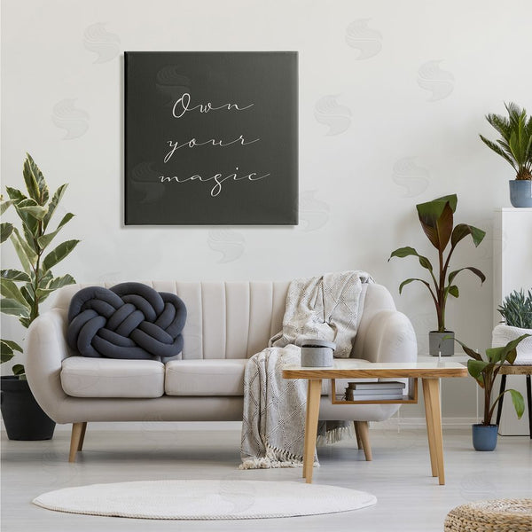 Stupell Industries Birch & Ink | Own Your Magic Phrase Minimal Cursive Typography Wall Art