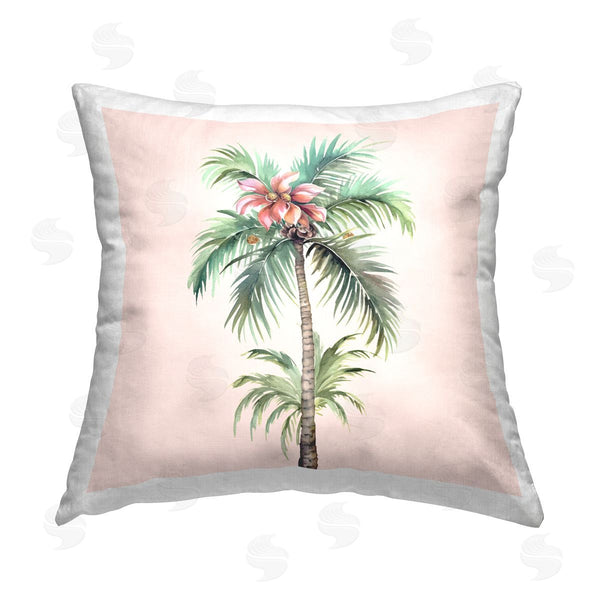 stupell industries Birch & Ink | Palm Tree & Hibiscus Printed Throw Pillow