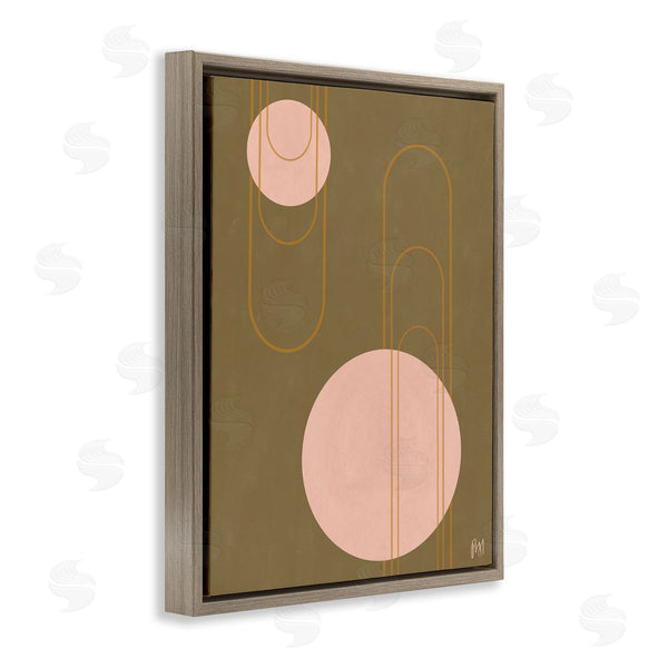 Stupell Industries Birch & Ink | Paperclip Shape Abstraction Industrial Geometric Arches Pink Brown Wall Art