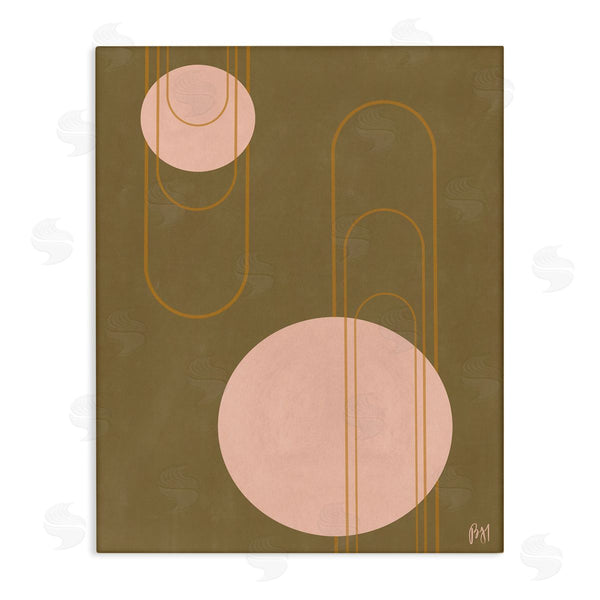 stupell industries Birch & Ink | Paperclip Shape Abstraction Industrial Geometric Arches Pink Brown Wall Art