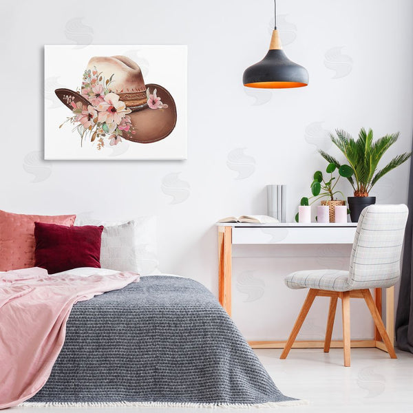 Stupell Industries Birch & Ink | Pink Floral Cowboy Hat Wall Art