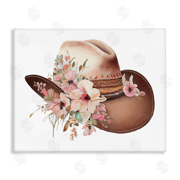 stupell industries Birch & Ink | Pink Floral Cowboy Hat Wall Art