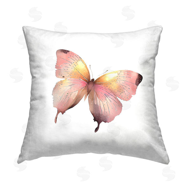 stupell industries Birch & Ink | Pink Glam Butterfly Printed Throw Pillow