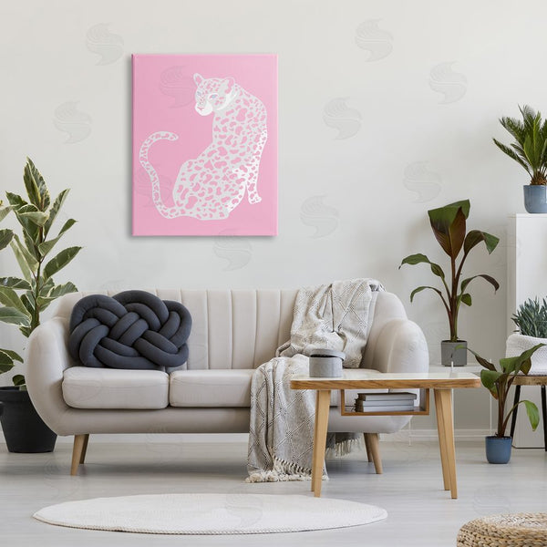 Stupell Industries Birch & Ink | Pink Modern Leopard Cheetah Portrait Piercing Gaze Wall Art