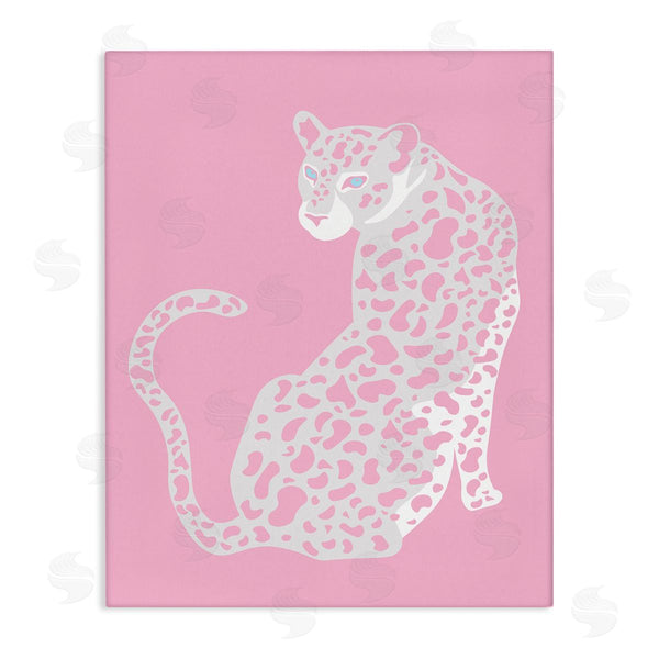 stupell industries Birch & Ink | Pink Modern Leopard Cheetah Portrait Piercing Gaze Wall Art