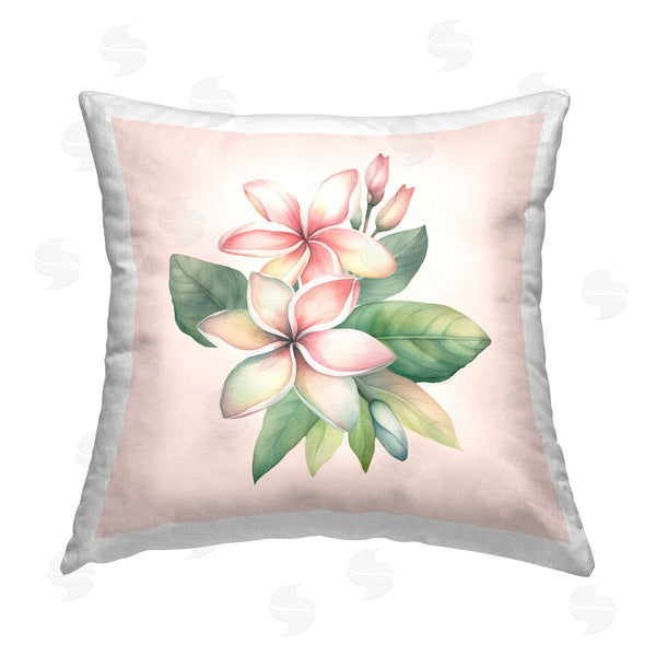 stupell industries Birch & Ink | Plumeria on Pink Printed Throw Pillow