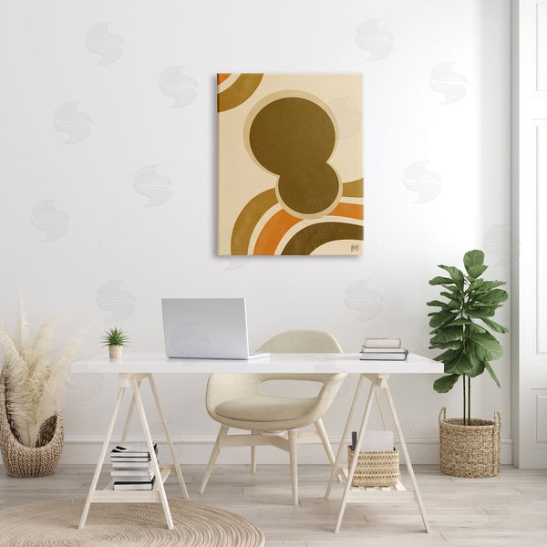 Stupell Industries Birch & Ink | Retro Groove Shape Abstraction Warm Pop Brown Orange Wall Art