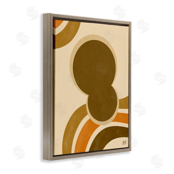 Stupell Industries Birch & Ink | Retro Groove Shape Abstraction Warm Pop Brown Orange Wall Art