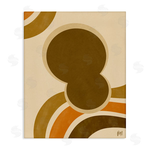 stupell industries Birch & Ink | Retro Groove Shape Abstraction Warm Pop Brown Orange Wall Art