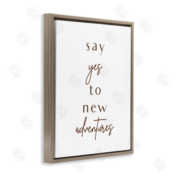 Stupell Industries Birch & Ink | Say Yes To New Adventures Phrase Minimal Typography Wall Art