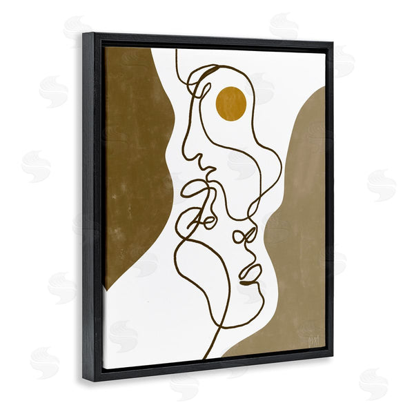 Stupell Industries Birch & Ink | Tender Faces Line Drawing Abstract Orange Brown Shapes Wall Art