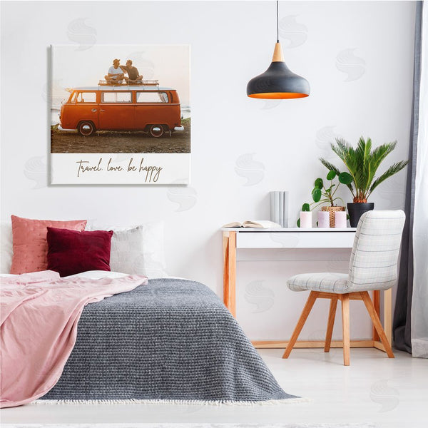 Stupell Industries Birch & Ink | Travel Love Happy Phrase Retro Beach Van Romance Wall Art