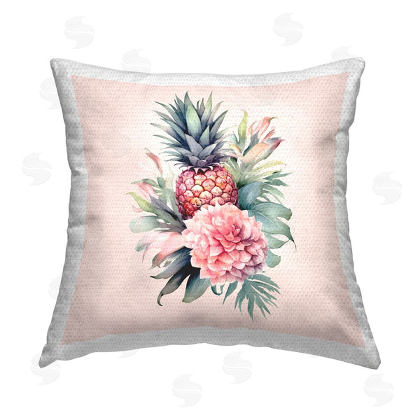 Stupell Industries Birch & Ink | Tropical Floral Pineapple Printed Throw Pillow