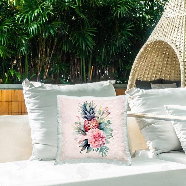 Stupell Industries Birch & Ink | Tropical Floral Pineapple Printed Throw Pillow