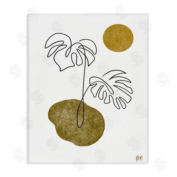 stupell industries Birch & Ink | Tropical Monstera Palms Line Drawing Abstract Desert Sky Wall Art