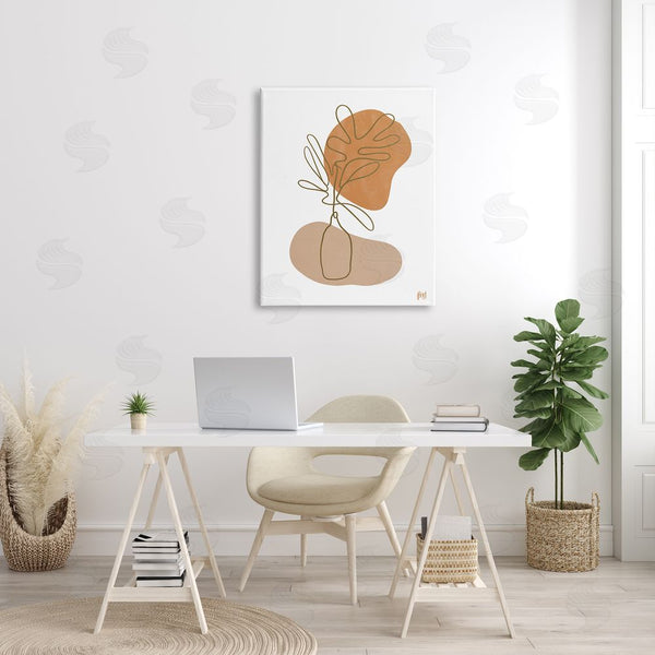 Stupell Industries Birch & Ink | Tropical Plant Line Drawing Abstract Groovy Boho Shapes Wall Art