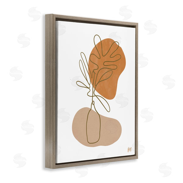 Stupell Industries Birch & Ink | Tropical Plant Line Drawing Abstract Groovy Boho Shapes Wall Art