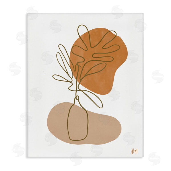 stupell industries Birch & Ink | Tropical Plant Line Drawing Abstract Groovy Boho Shapes Wall Art