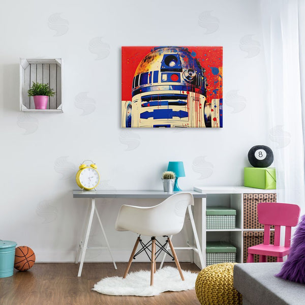 Stupell Industries Birch & Ink | Urban Paint Splatter Robot Wall Art