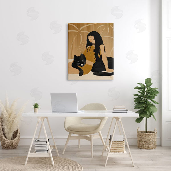 Stupell Industries Birch & Ink | Woman In Jungle Resting With Black Panther Wall Art