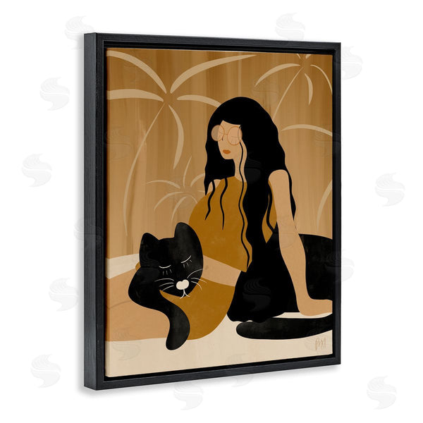 Stupell Industries Birch & Ink | Woman In Jungle Resting With Black Panther Wall Art