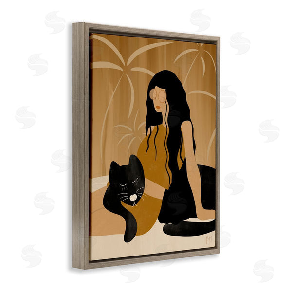 Stupell Industries Birch & Ink | Woman In Jungle Resting With Black Panther Wall Art