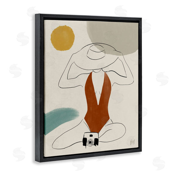 Stupell Industries Birch & Ink | Woman In Orange Swimsuit Abstract Beach Landscape Wall Art
