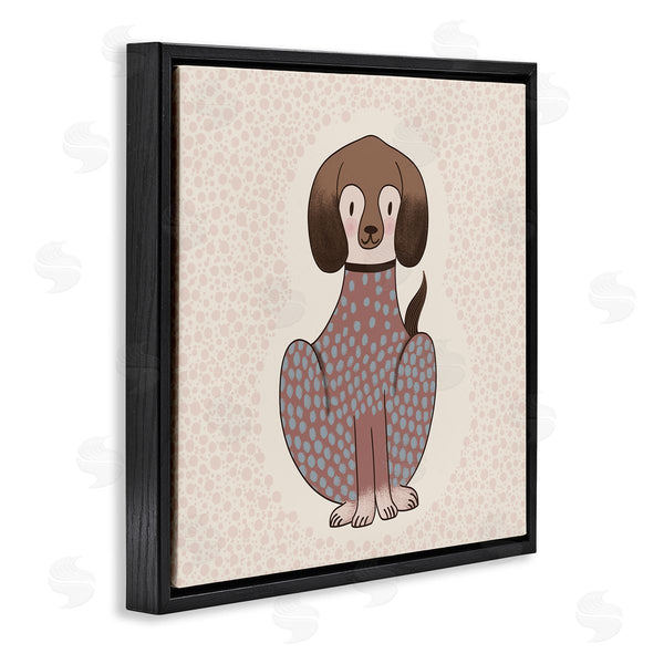 Stupell Industries Birgit Maria Kiennast | Adorable Spotted Dog Kids Polka Dot Patterned Animal Wall Art