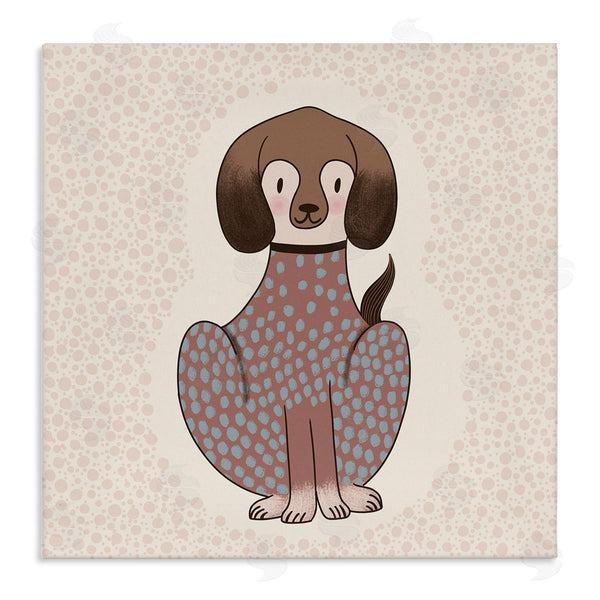 stupell industries Birgit Maria Kiennast | Adorable Spotted Dog Kids Polka Dot Patterned Animal Wall Art