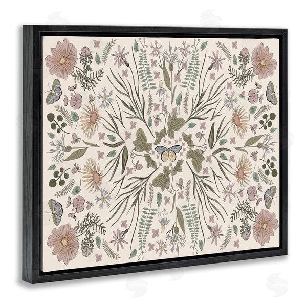Stupell Industries Birgit Maria Kiennast | Delicate Botanical Pattern Intricate Butterfly Insects Motif Wall Art