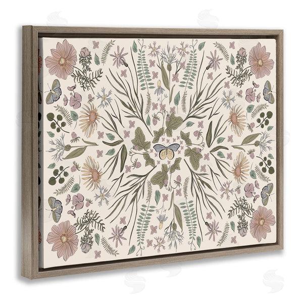 Stupell Industries Birgit Maria Kiennast | Delicate Botanical Pattern Intricate Butterfly Insects Motif Wall Art