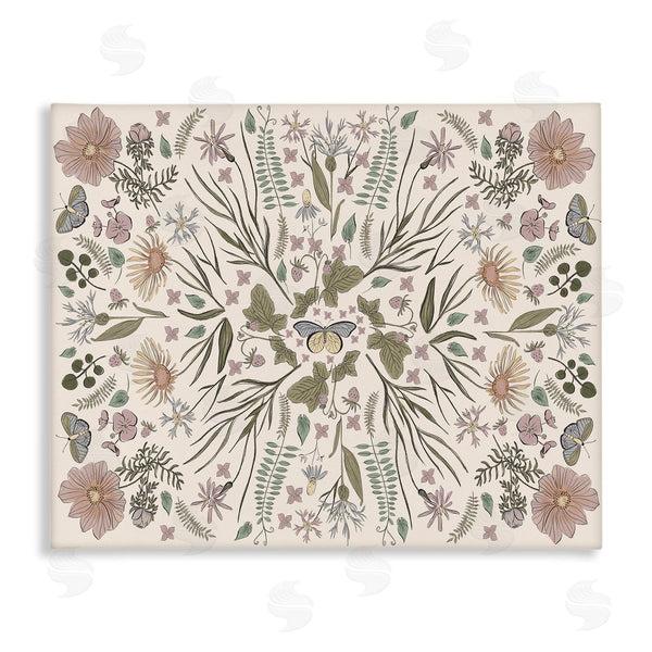 stupell industries Birgit Maria Kiennast | Delicate Botanical Pattern Intricate Butterfly Insects Motif Wall Art