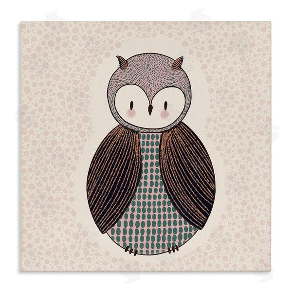 stupell industries Birgit Maria Kiennast | Mixed Patterned Owl Bird Whimsical Spotted Shapes Wall Art