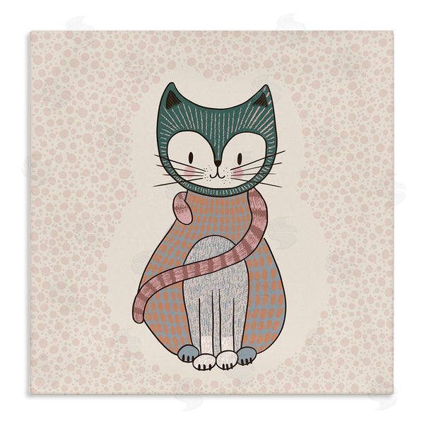 stupell industries Birgit Maria Kiennast | Speckled Kitty Cat Patterned Shapes Animal Design Wall Art